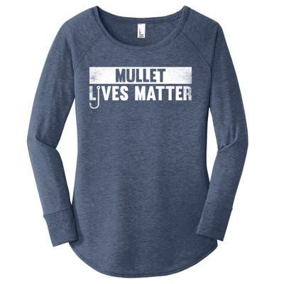 Mullet Lives Matter Funny Fishing Gift Idea Cool Gift Women's Perfect Tri Tunic Long Sleeve Shirt