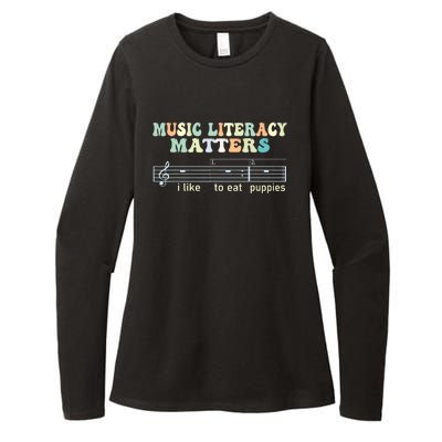 Music Literacy Matters I Like To Eat Puppies Womens CVC Long Sleeve Shirt