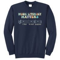 Music Literacy Matters I Like To Eat Puppies Sweatshirt