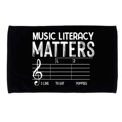 Music Literacy Matters I Like To Eat Puppies Funny Design Microfiber Hand Towel