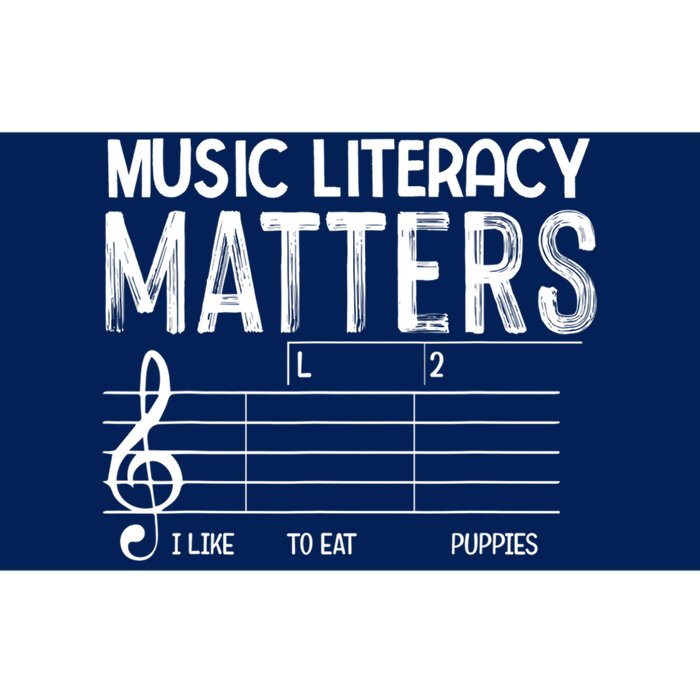 Music Literacy Matters I Like To Eat Puppies Funny Design Bumper Sticker