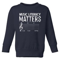 Music Literacy Matters I Like To Eat Puppies Funny Design Toddler Sweatshirt