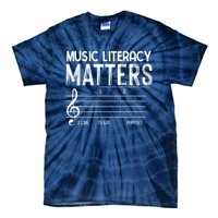 Music Literacy Matters I Like To Eat Puppies Funny Design Tie-Dye T-Shirt