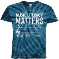 Music Literacy Matters I Like To Eat Puppies Funny Design Kids Tie-Dye T-Shirt