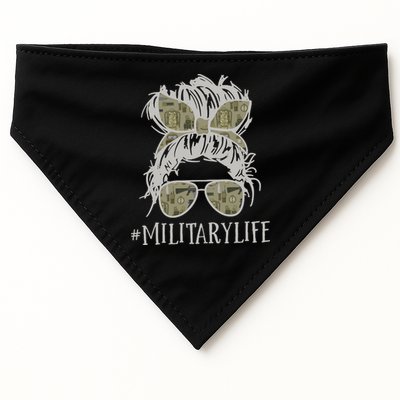 Military Life Messy Bun Wife USA-Made Doggie Bandana