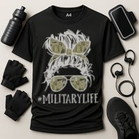 Military Life Messy Bun Wife Performance Shirt