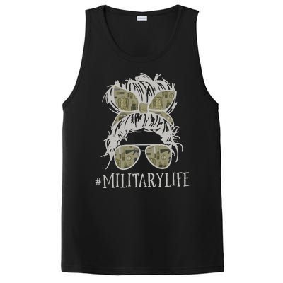 Military Life Messy Bun Wife PosiCharge Competitor Tank