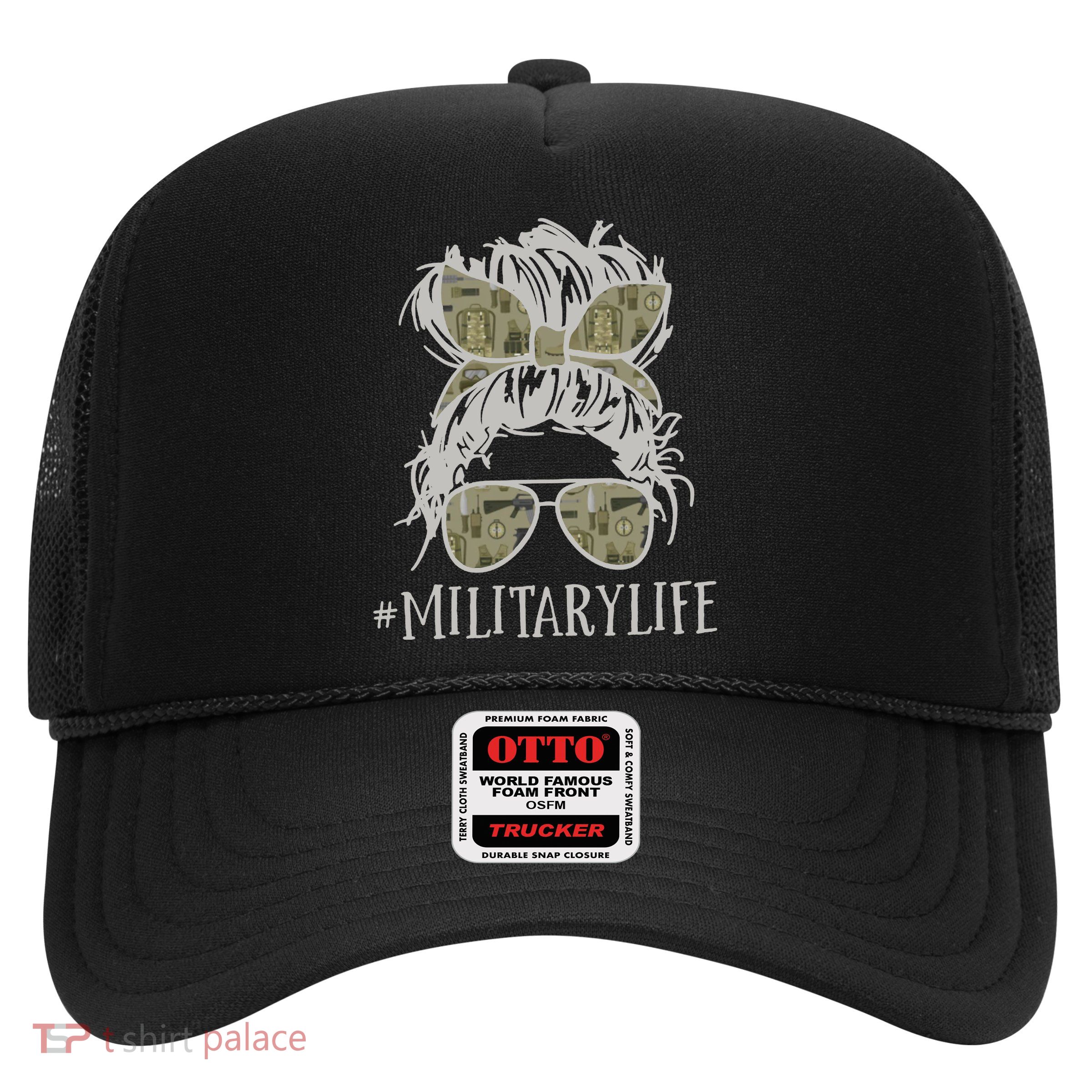 Military Life Messy Bun Wife Trucker Hat