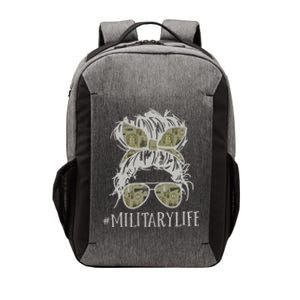 Military Life Messy Bun Wife Vector Backpack