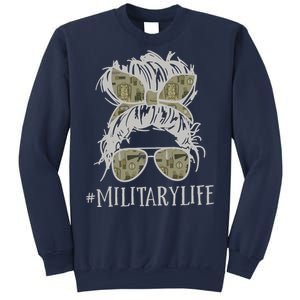 Military Life Messy Bun Wife Sweatshirt