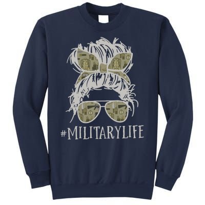 Military Life Messy Bun Wife Sweatshirt