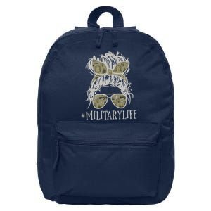 Military Life Messy Bun Wife 16 in Basic Backpack