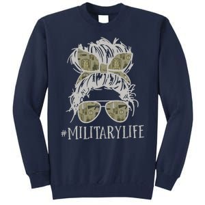 Military Life Messy Bun Wife Tall Sweatshirt