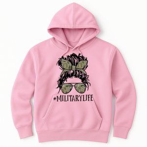 Military Life Messy Bun Wife Hoodie