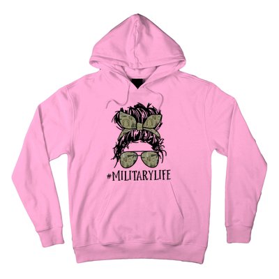 Military Life Messy Bun Wife Hoodie