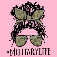 Military Life Messy Bun Wife V-Neck T-Shirt