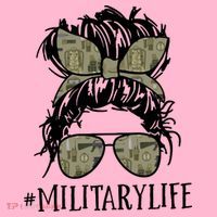 Military Life Messy Bun Wife Premium T-Shirt