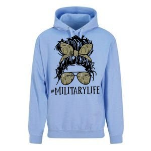 Military Life Messy Bun Wife Unisex Surf Hoodie