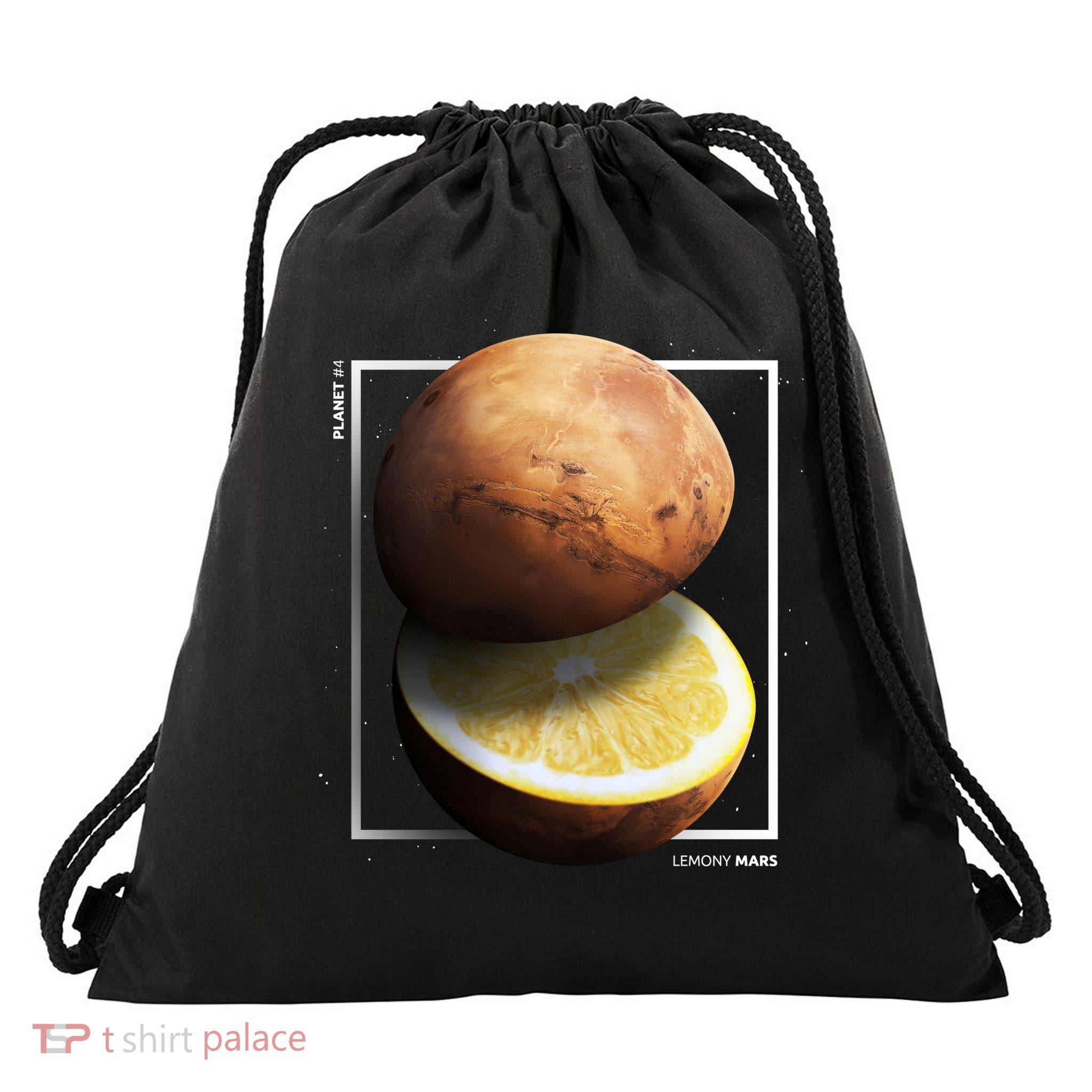 Mars Lemon Drawstring Bag