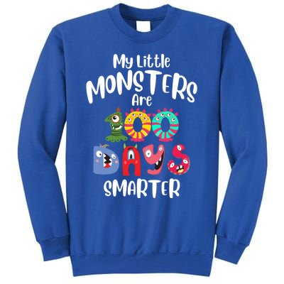 My Little Monsters Are 100 Days Smarter Funny Gift School Teacher Cool Gift Tall Sweatshirt