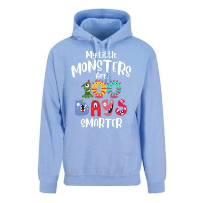 My Little Monsters Are 100 Days Smarter Funny Gift School Teacher Cool Gift Unisex Surf Hoodie