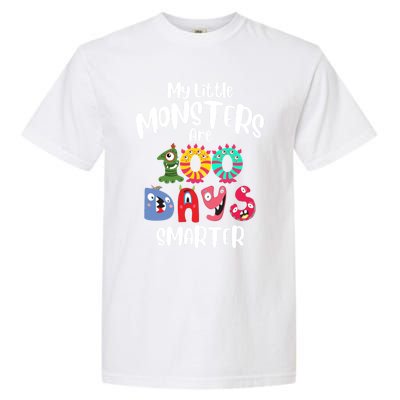 My Little Monsters Are 100 Days Smarter Funny Gift School Teacher Cool Gift Garment-Dyed Heavyweight T-Shirt