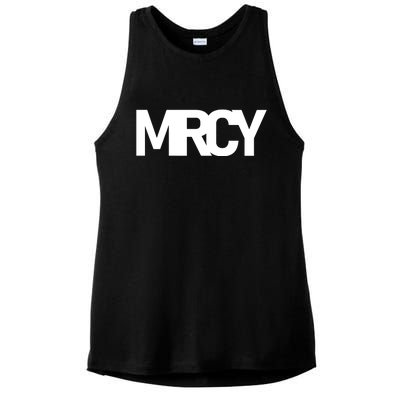 MRCY Logo Mercy Christian Slogan Ladies PosiCharge Tri-Blend Wicking Tank