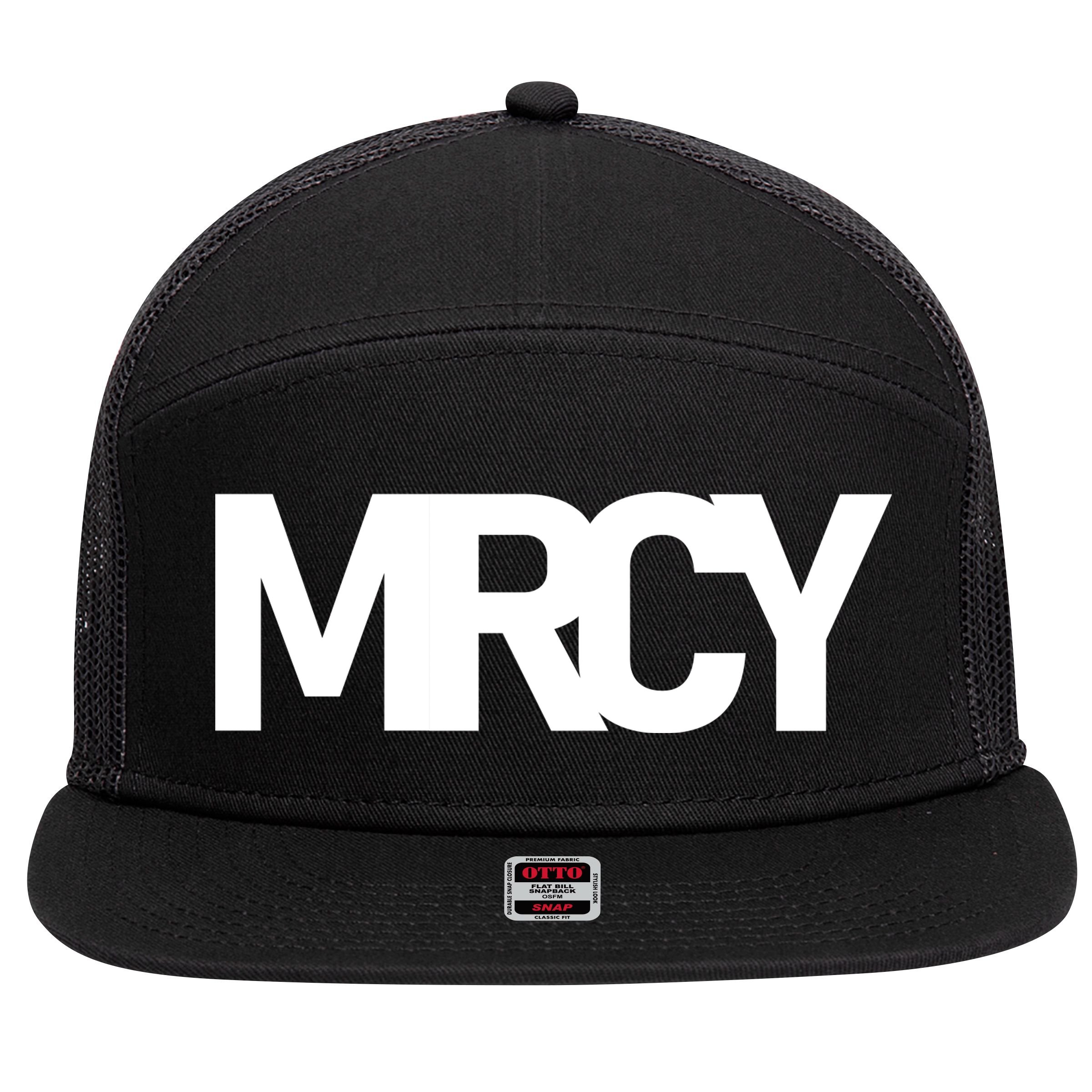 MRCY Logo Mercy Christian Slogan 7 Panel Mesh Trucker Snapback Hat