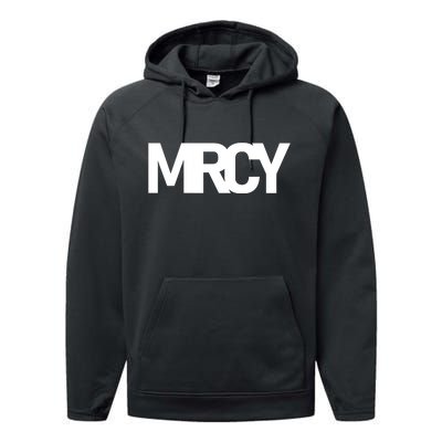 MRCY Logo Mercy Christian Slogan Performance Fleece Hoodie