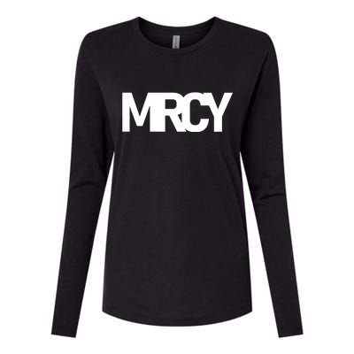 MRCY Logo Mercy Christian Slogan Womens Cotton Relaxed Long Sleeve T-Shirt