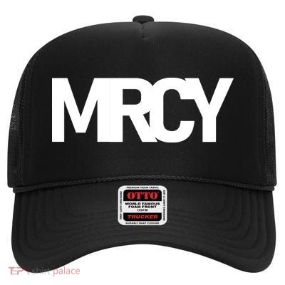 MRCY Logo Mercy Christian Slogan High Crown Mesh Back Trucker Hat
