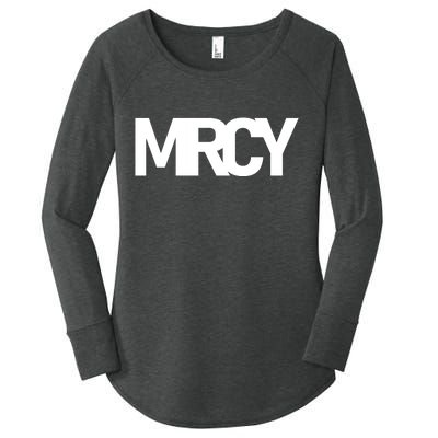 MRCY Logo Mercy Christian Slogan Women's Perfect Tri Tunic Long Sleeve Shirt