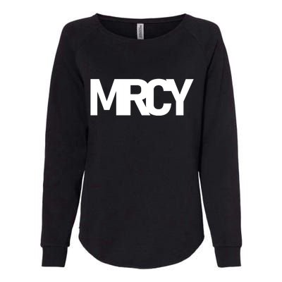 MRCY Logo Mercy Christian Slogan Womens California Wash Sweatshirt