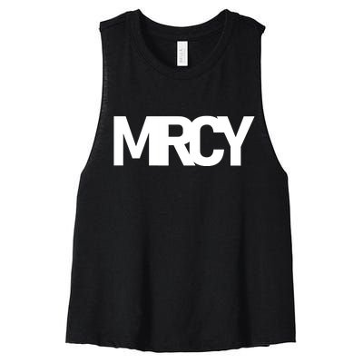 MRCY Logo Mercy Christian Slogan Women's Racerback Cropped Tank