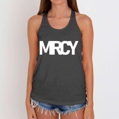 MRCY Logo Mercy Christian Slogan Women's Knotted Racerback Tank