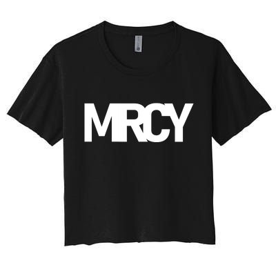 MRCY Logo Mercy Christian Slogan Women's Crop Top Tee