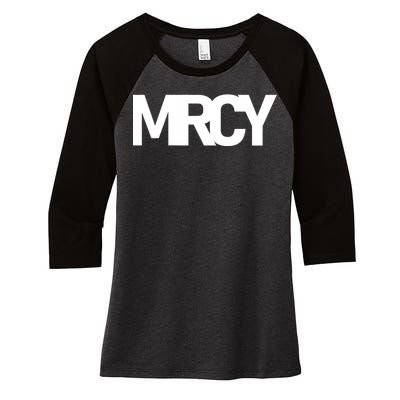 MRCY Logo Mercy Christian Slogan Women's Tri-Blend 3/4-Sleeve Raglan Shirt