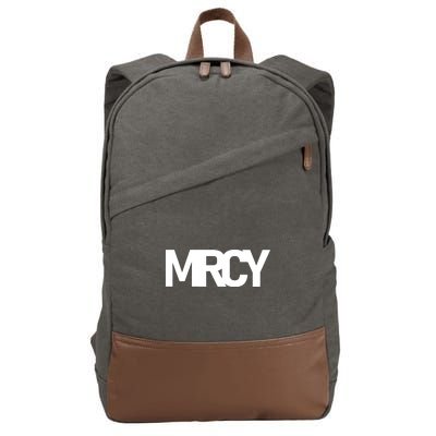 MRCY Logo Mercy Christian Slogan Cotton Canvas Backpack