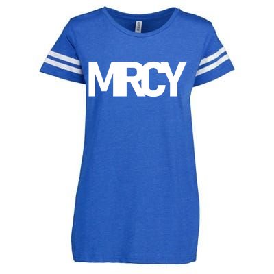 MRCY Logo Mercy Christian Slogan Enza Ladies Jersey Football T-Shirt