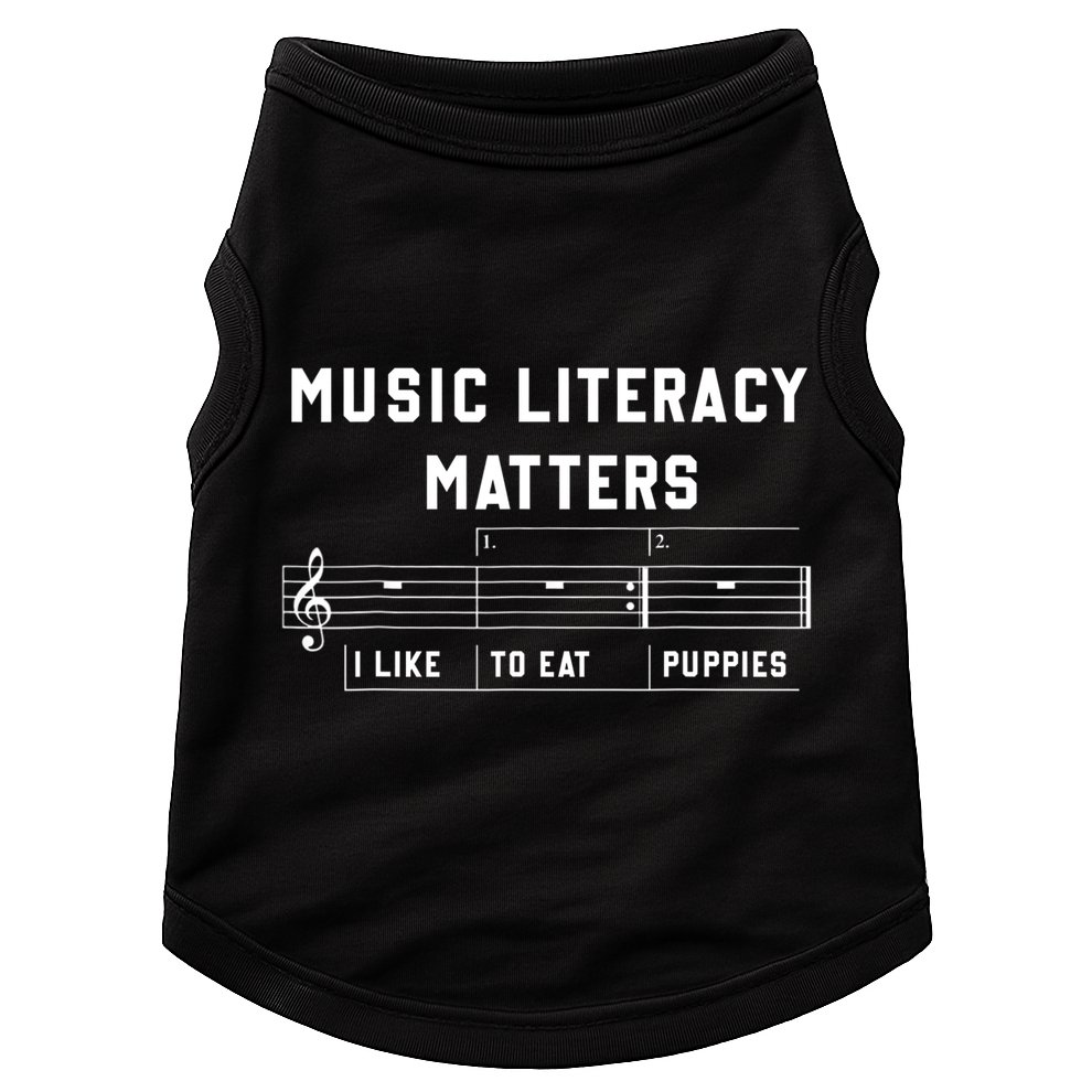 Music Literacy Matters I Like To Eat Puppies Doggie Tank