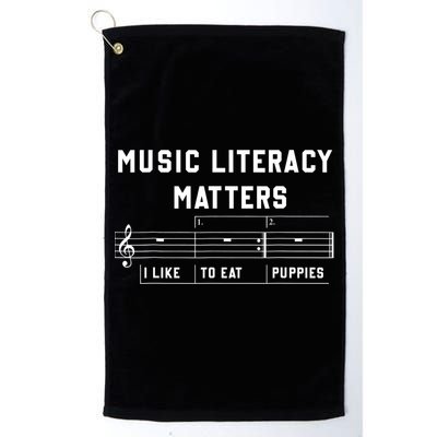 Music Literacy Matters I Like To Eat Puppies Golf Towel