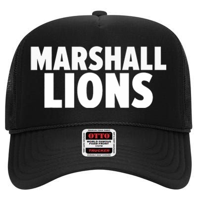 Marshall Lions High Crown Mesh Back Trucker Hat