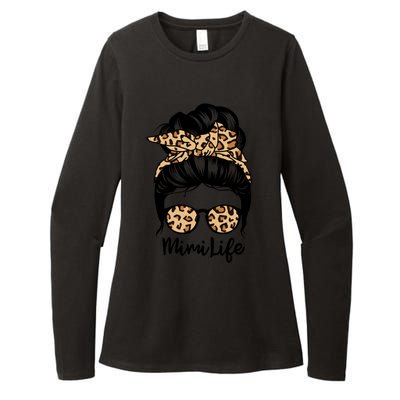 Mimi Life Messy Bun Hair Funny Leopard Mimi Gift Womens CVC Long Sleeve Shirt