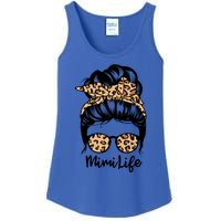 Mimi Life Messy Bun Hair Funny Leopard Mimi Gift Ladies Essential Tank