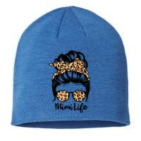 Mimi Life Messy Bun Hair Funny Leopard Mimi Gift Sustainable Beanie