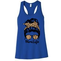 Mimi Life Messy Bun Hair Funny Leopard Mimi Gift Women's Racerback Tank