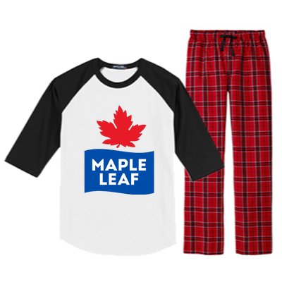 Maple Leaf Raglan Sleeve Pajama Set