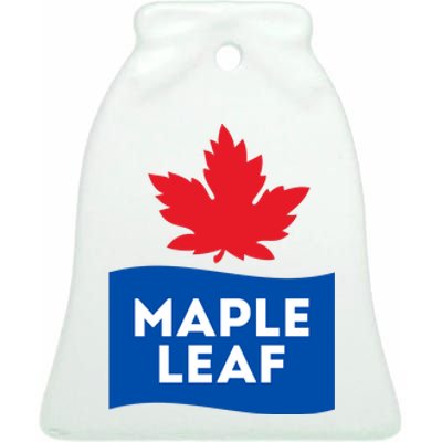 Maple Leaf Ceramic Bell Ornament