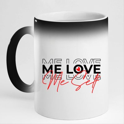 Me Love Me Self Inspirational Design 11oz Black Color Changing Mug