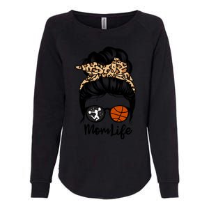 Mom Life Messy Bun Hair Funny Basketball Cheer Mom Gift Womens California Wash Sweatshirt